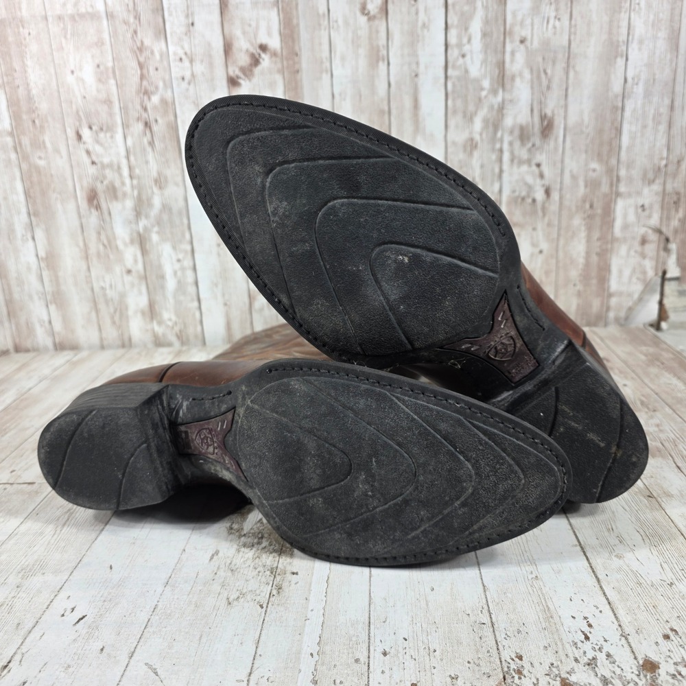 Ariat Heritage Western Mens Brown Leather Cowboy Boots 34732 Round Toe Size 13 D - Picture 5 of 8